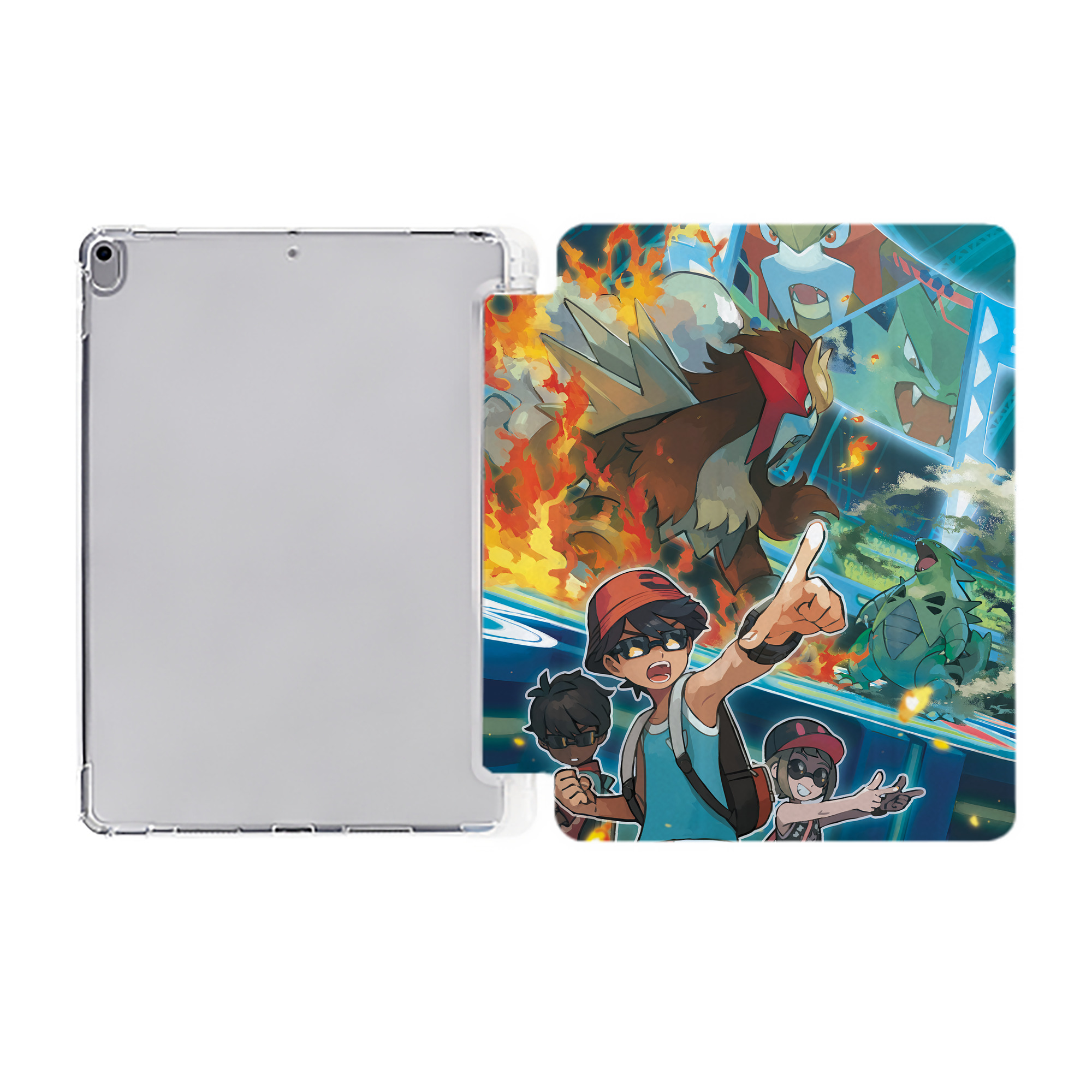 （画像用） ポケットモンスター Pokémon IPad ケース ペン収納付き 三つ折りスタンド PUレザー×シリコン 対応機種9.5/10.5/10.9インチ